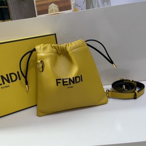 FENDI Pack Small Pouch Yellow nappa leather bag bucket bag 3389M73 
