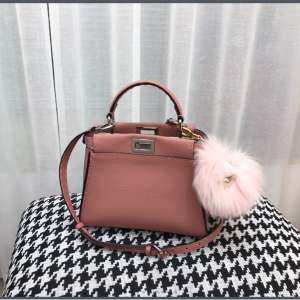 FENDI Peekaboo Mini Pink Selleria Bag Handbag Shoulderbag 23cm 20342