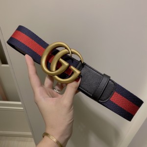GUCCI Belts GG Web belt with gold G buckle 411924 