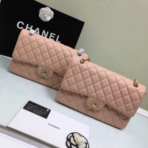 Fashion Handbags Classic Handbag Classic Flap Bag Chain Bag 30cm Gold/Silver 1113-O Pink
