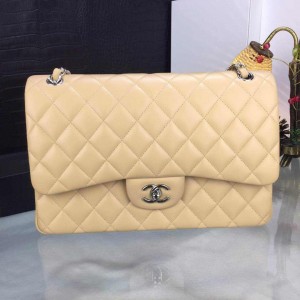 Fashion Handbags Classic Handbag Classic Flap Bag Chain Bag 30cm Silver-Tone 1113-W