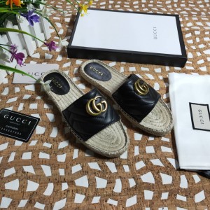 Fashion Shoes Gucci Flat Espadrille Slides Casual Sandals Women's Slippers G3210-1B