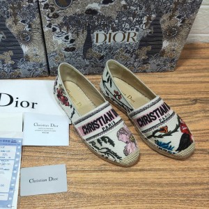 Fashion Shoes Dior Granville Flat Espadrille Shoes Casual Shoes Women's Shoes D3101-2