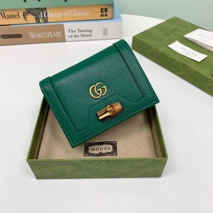 GG Wallet Gucci Diana card case wallet GG compact wallets for Women 658244 Green