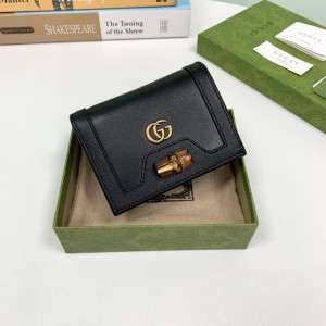 GG Wallet GG Diana card case wallet GG compact wallets for Women 658244 Black