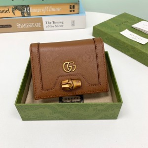 GG Wallet GG Diana card case wallet GG compact wallets for Women 658244 Brown
