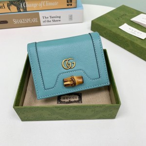 GG Wallet GG Diana card case wallet GG compact wallets for Women 658244 Light Blue