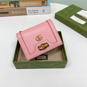 GG Wallet GG Diana card case wallet GG compact wallets for Women 658244 Pink