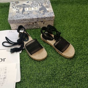 Fashion Shoes Dior Flat Espadrille Sandals Slides Women's Sandals D3107-3