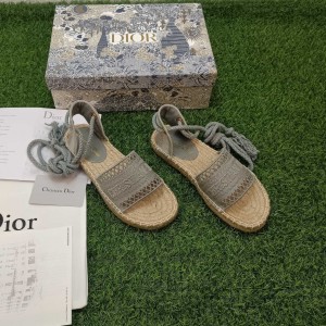 Fashion Shoes Dior Flat Espadrille Sandals Slides Women's Sandals D3107-4