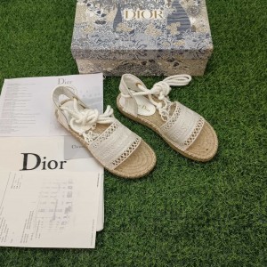 Fashion Shoes Dior Flat Espadrille Sandals Slides Women's Sandals D3107-5