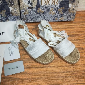Fashion Shoes Dior Flat Espadrille Sandals Slides Women's Sandals D3107-9