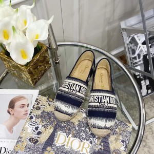 Fashion Shoes Dior Granville Flat Espadrille Shoes Casual Shoes Women's Shoes D3114-4
