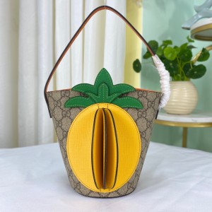Gucci Handbags GG Children's Mini Tote bag with 3D pineapple Top handle bag 580850