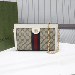 Gucci Handbags Ophidia small shoulder bag GG Supreme Canvas Chain Bag 503877 White