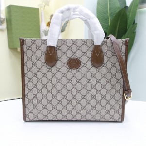 Gucci Handbags GG small tote bag GG Supreme Top Handle Bag Shouler Bag 659983 Brown