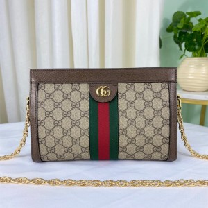 Gucci Handbags Ophidia small shoulder bag GG Supreme Canvas Chain Bag 503877 Brown