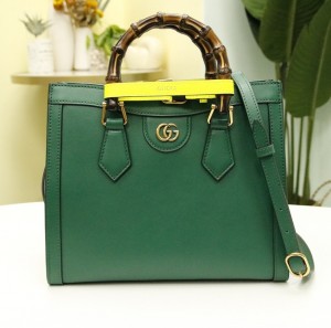 Gucci Handbags Gucci Diana small tote bag Green Leather Bamboo Top Handle Bag Shoulder bag 660195