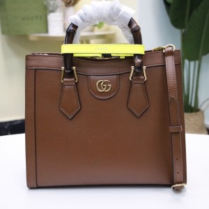 Gucci Handbags Gucci Diana small tote bag Brown Leather Bamboo Top Handle Bag Shoulder bag 660195