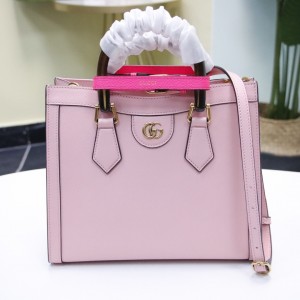 Gucci Handbags Gucci Diana small tote bag Pink Leather Bamboo Top Handle Bag Shoulder bag 660195