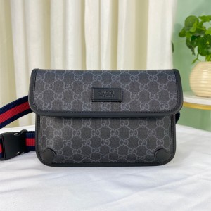 Gucci Handbags GG Black belt bag GG Supreme Waist Bag Gucci Bag for Men 598113