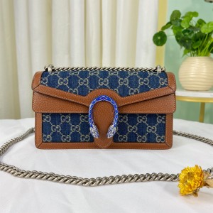 Gucci Handbags Dionysus small GG shoulder bag GG Blue and Ivory Denim Chain Bag 499623