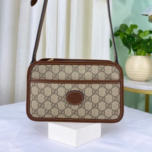 GG Handbags Mini bag with Interlocking G Supreme Canvas Handbag Shoulder bag 658572 Brown