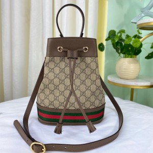 Gucci Handbags Ophidia small GG bucket bag GG Supreme canvas Bucket bag Shoulderbag 550621 Brown