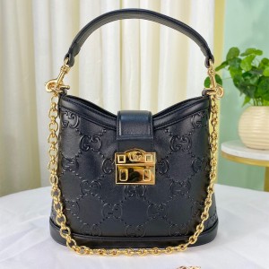 Gucci Handbags Small GG shoulder bag Black Leather Chain Bag Gucci bag for Women 675788 