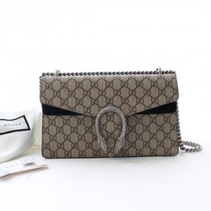 Gucci Handbags GG Supreme Dionysus small GG shoulder bag Gucci Bag For Women 400249 Black