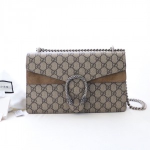 Gucci Handbags GG Supreme Dionysus small GG shoulder bag Gucci Bag For Women 400249 Khaki