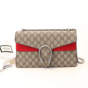 Gucci Handbags GG Supreme Dionysus small GG shoulder bag Gucci Bag For Women 400249 Red