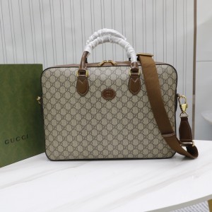 Gucci Handbags GG Business case with Interlocking G Briefcases for Men Gucci Shoulderbag 674140 Brown 