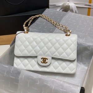Fashion Handbags Classic Handbag Classic Flap Bag Small Chain Bag 25cm Gold-Tone 1112-R White