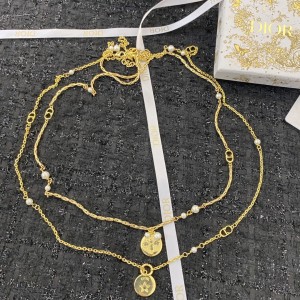 Fashion Jewelry Accessories Dior Necklace CD Necklace Gold N030
