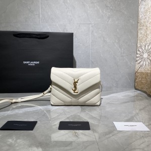 YSL Loulou Toy Bag in Matelasse "Y" Leather shoulderbag mini handbag 20CM 467072 630951 White