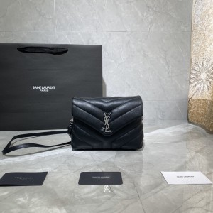 YSL Loulou Toy Bag in Matelasse "Y" Leather shoulderbag mini handbag 20CM 467072 630951 black silver
